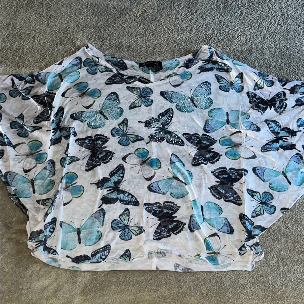Butterfly Print and style Crop Top soft flowing